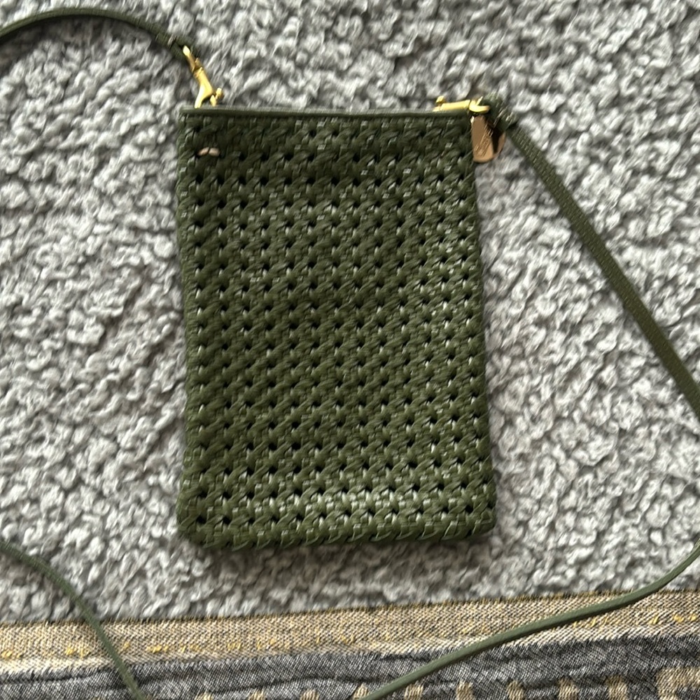 ✨Clare V ✨ Poche Army Green Rattan